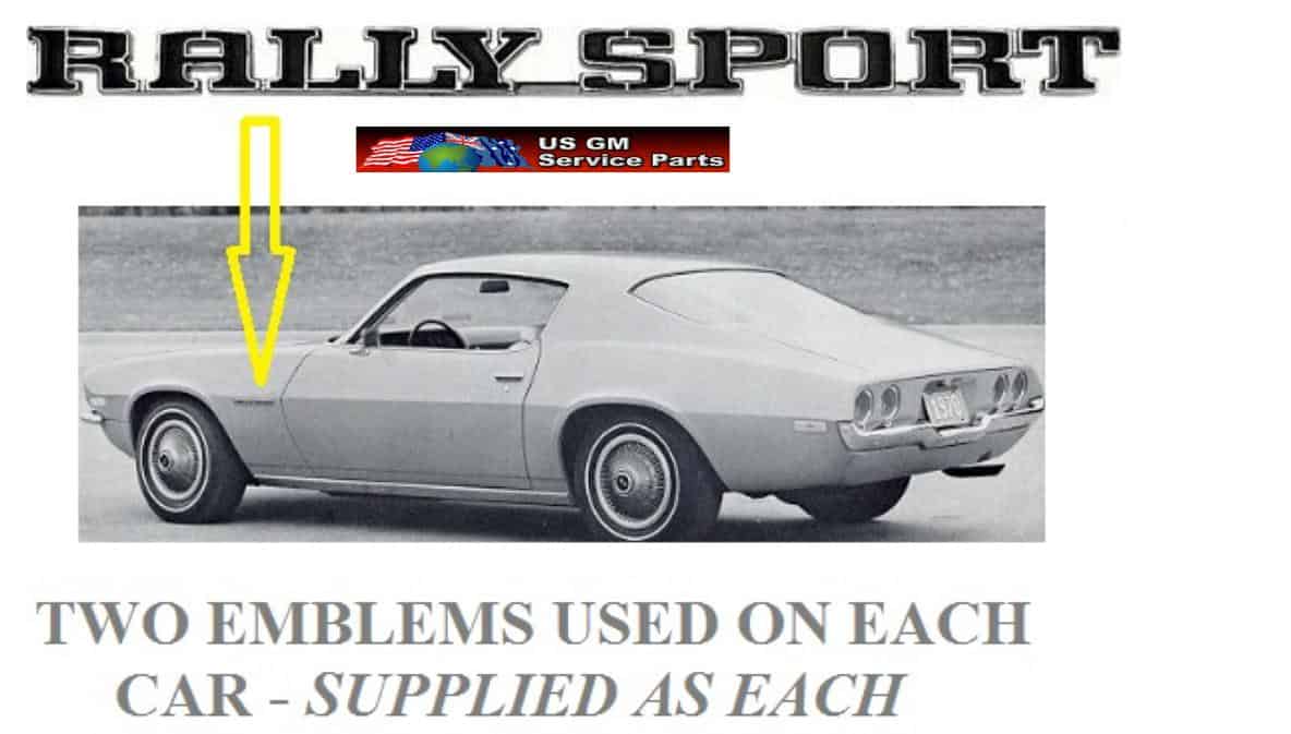 70-73 Camaro "Rally Sport" emblem (Repro)